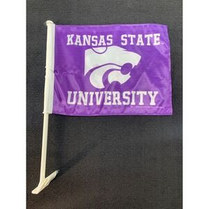 Kansas‎ State University Wildcats Car Window Flag Mascot Purple White